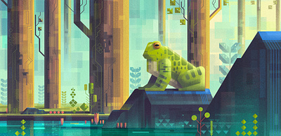 Frog of the jungle. Inspired by James Gilleard. art artist design digitalartist drawing illustration photoshop