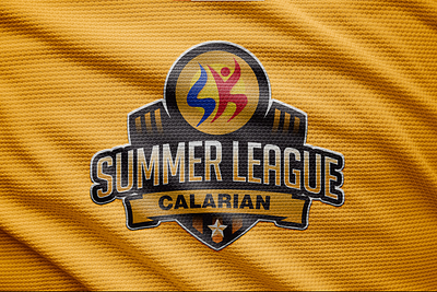 SK Summer League Badge Logo badge brown illustration illustrator jersey jersey design logo minimal mockup sk sport sports texture yellow