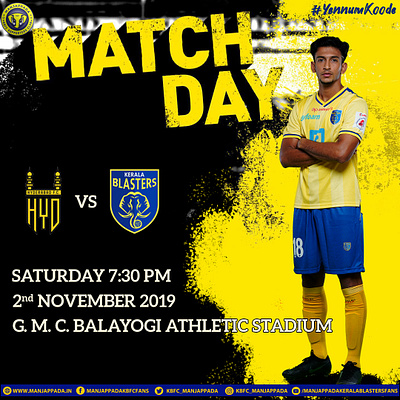 matchday poster kerala blasters design football gameday kerala keralablasters matchday poster