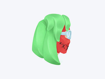 Experimental style balaclava character girl illustration shape shapes silent smile style woman