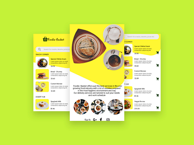 Foodie Basket app design colors design figma font smartmockups typography ui uiux ux