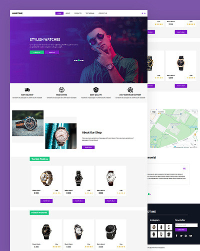 Handtime bootstrap css handtime html5 product responsive template watch watches collection