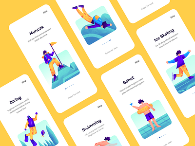 Onboarding Exploration design illustration illustrator mobileapp mobileapps onboarding onboarding screen ui uiux uiux design ux