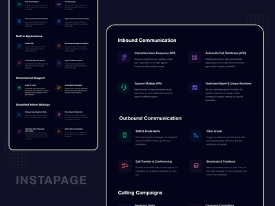 Instapage app app design calling dailyui dark ui design information minimal ui