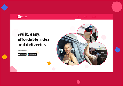Transis Landing page branding design flat graphicdesign logo minimal ui web website