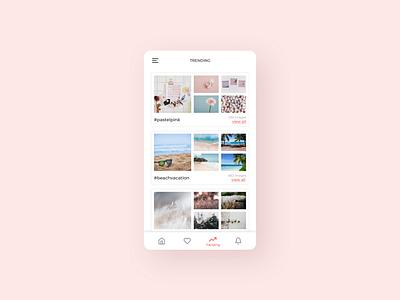 Daily UI 069 Trending aesthetic aesthetics daily ui dailyui dailyui069 dailyuichallenge mobile app pastel colours photography trending trending ui ui design