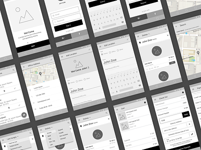 Tiffinchimp Mobile App - Low Fidelity Wireframe android app application design ui ux wireframe