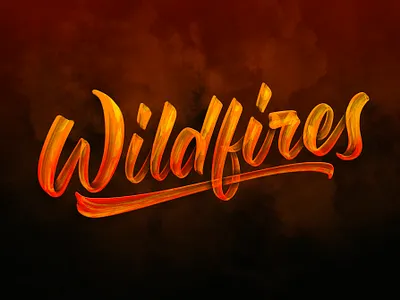 PNW Wildfires applepencil handlettering handtype ipadlettering ipadpro lettering procreate script type typedesign