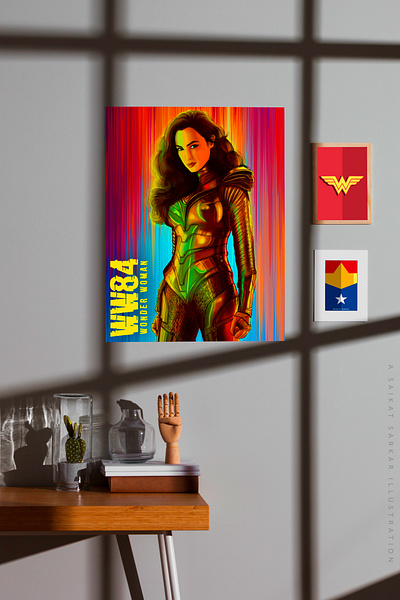 Wonder Women 84 branding creative dc comics design graphic design graphic design illustration photoshop poster saikat sarkar illustration saikatsarkar16