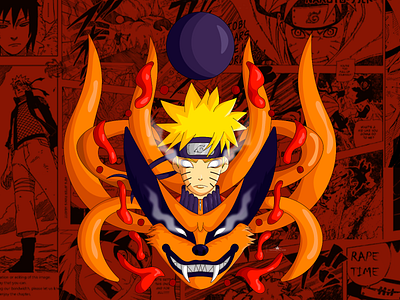 Naruto and Kurama anime characterdesign childrens illustration digital art drawthisinyourstyle fox hokage illustraion illustration illustration art kyubi merch design naruto naruto shipuden photoshop postcard vector vector illustration