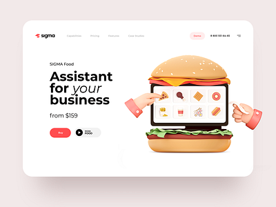 Market-leading Online Cashier 3d burger business cash check cinema cuberto food graphics icons illustration interface online payment reciept ui ux web