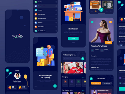 Gift to Buddy App (Dark to Light Version) darkmobileapp darkui designthinking fahad.ibnsayeed gift giftlover giftloversofinstagram hookandhub uidark uidesign uidesign uiux uxdesign adobexd uidesigner uitrends uitutorial uiuxdesign uxhooks