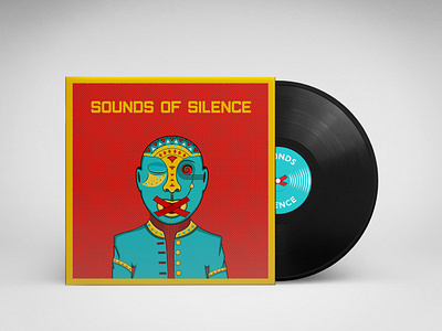 Sound Of Silence Vinyl cover design graphic design illustration vector vinyl