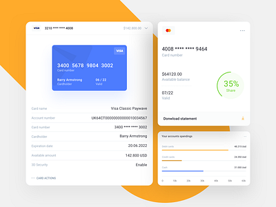 IOFinance UI Kit - Bank Account Details and Report admin app bank banking dashboard finances fintech fintech app payment app payments paypal revolut saas transferwise ui ui kit ux