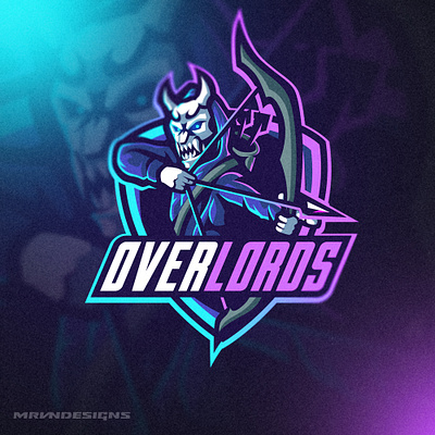 Overlords mascot logo design art artwork blue bold branding cool design esports gaming logo illustration logo mascot purple sports twitch typography vector