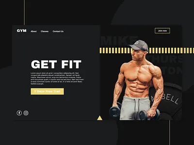 Daily UI 003 daily 100 challenge daily ui 003 dailyui dailyuichallenge design fitness gym landing page design ui