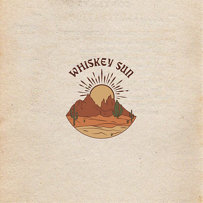 Whiskey Sun Badge design illustration logo vintage vintage logo