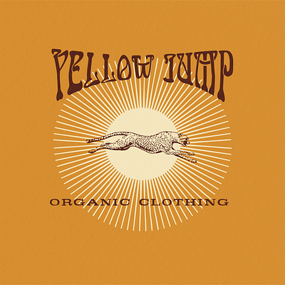 Yellow Jump Organic Clothes branding clothing brand design illustration illustrator vintage vintage logo