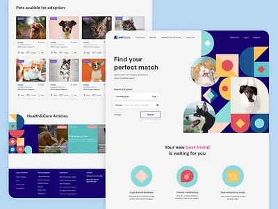 Pet Adoption Website adoption animal design figma figma design first screen pet ui ux web
