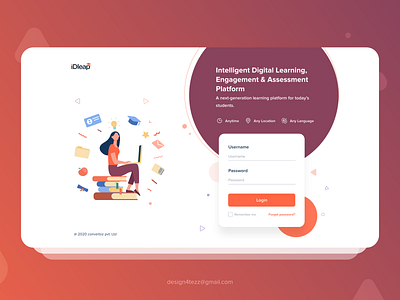 Idleap login page app art education app education website illustration illustration art interactions login login page loginscreen logos minimal ui uiux visual designs