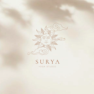 Surya Yoga Studio branding design flat illustrator logo minimal yoga yoga studio