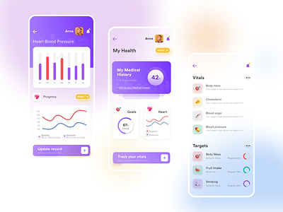 DRO Health - Keep track of your vitals app blood pressure cholesterol design doctor health health app healthcare hospital illustration product tech ux vitals