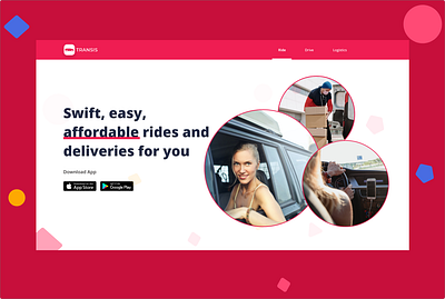 Transis Landing Page design ui uidesignpatterns uidesigns web