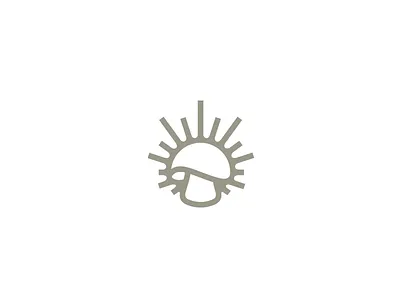 mushroom branding design food fungi identity illustration light logo minimal mushroom nature rays simple sun vector