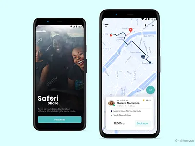 Safari share car pooling map ui minimal mobile app design product design splash screen ux research uxui