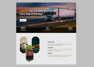 Trans Flex - Your goods in safe hands design desktop transport ui website