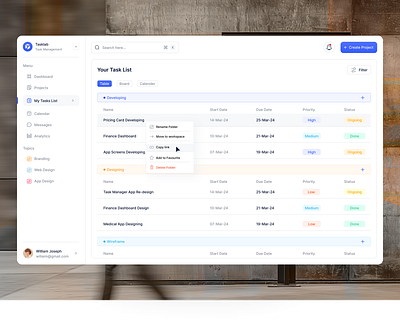 Task Management Dashboard dashboard dashboard design design hr rumen minimal minimal dashboard minimal design product design project management saas saas app saas design saas tools task management task management dashboard ui ui design uiux ux