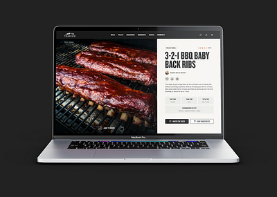 Traeger Recipe Mockup desktop ecommerce recipe traeger ui ux