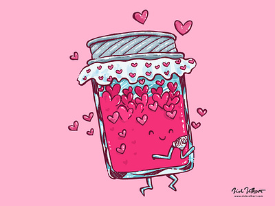 Valentine's Jam happy heart illustration illustrator jam jar love sweet valentines valentinesday