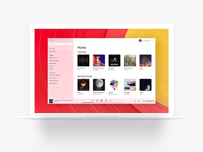 Music Player adobe xd adobexd daily daily 100 challenge dailyui dailyuichallenge design desktop app desktop application ios macbook macos music music app music player ui ui design uidesign