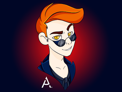 Crowley art cg cgart crowley design digital fanart flat good omens graphic illustration