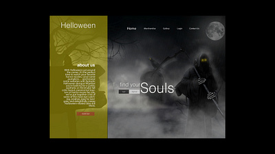 Haunted House/Halloween theme landing page for website design photoshop ui ux web