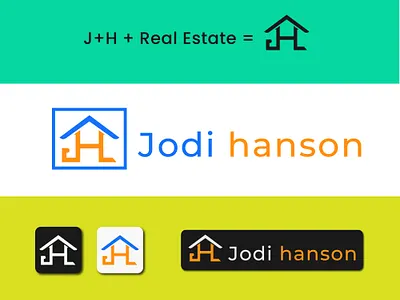 Jodi Hanson Real Estate Logo Design | Home Logo | JH Logo brand identity branding business logo design home logo jh logo letter letter logo letter logos lettering letters logo logo design logos logotype luxury logo minimal modern real estate