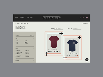 Pepper® — 1 of 3 clothes clothing brand ecommerce fashion filter interface minimal modern plp product shop store streetwear typography ui ux web design website