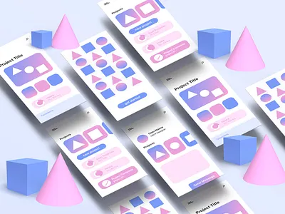 Project Manager App 3d app design dimensions icon interface design pastel colors product design shapes typography ui ux web website xd xd design