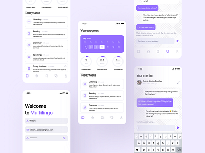 Language Learning | Mobile App for Language School app application design langing page language language learning language school languages ui ux