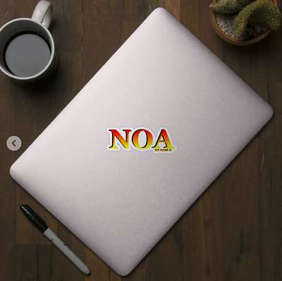 NOA, MY NAME IS NOA/SAMER BRASIL, Sticker @samerbrasil design illustration my name is noa samer brasil samerbrasil sticker