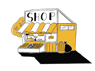 Shop draw editorial illustration illustration