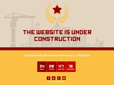 Soviet Style Under Construction Page design illustration landing page photoshop soviet under construction web webdesign