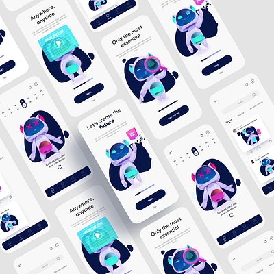 AI Courses App app app design art clean colors course creative design designer illustration illustrator mobile mobile ui online robot ui ui design uidesign uiux uxdesign