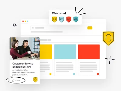 Lessonly Certification Product certification design illustration lessonly product wireframe