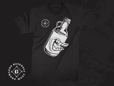 Growlers beer black drink growler illustraion monster t shirt teeth tshirt