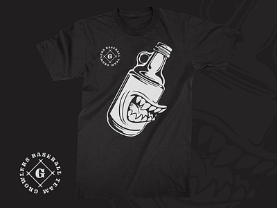 Growlers beer black drink growler illustraion monster t shirt teeth tshirt