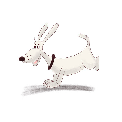 Digital Illustration - A Cute Gray Dog. animal animal character animals character character design childhood childish cute cute dog cute illustrations illustration illustrations pet