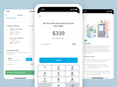Automated Booking with Auto-Buy app interface ios minimal mobile product stocks travel ui ux
