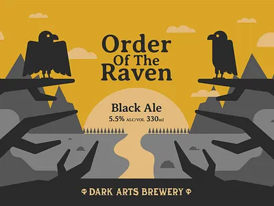 Order Of The Raven Label beer beer can branding design illustration packaging vector